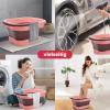 Collapsible Foot Bath Foldable Foot Bath Basin 15l Foldable Foot Spa Bucket Portable Large Space Foot Soak with Handle Foot Tub(Gray) view 4