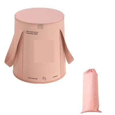 Bieqiair Foldable Foot Soaking Bag High Deep Portable Foot Bath Goddess Foot Wash Basin Insulated Soaking Bucket Constant Temperature(Pi nk)