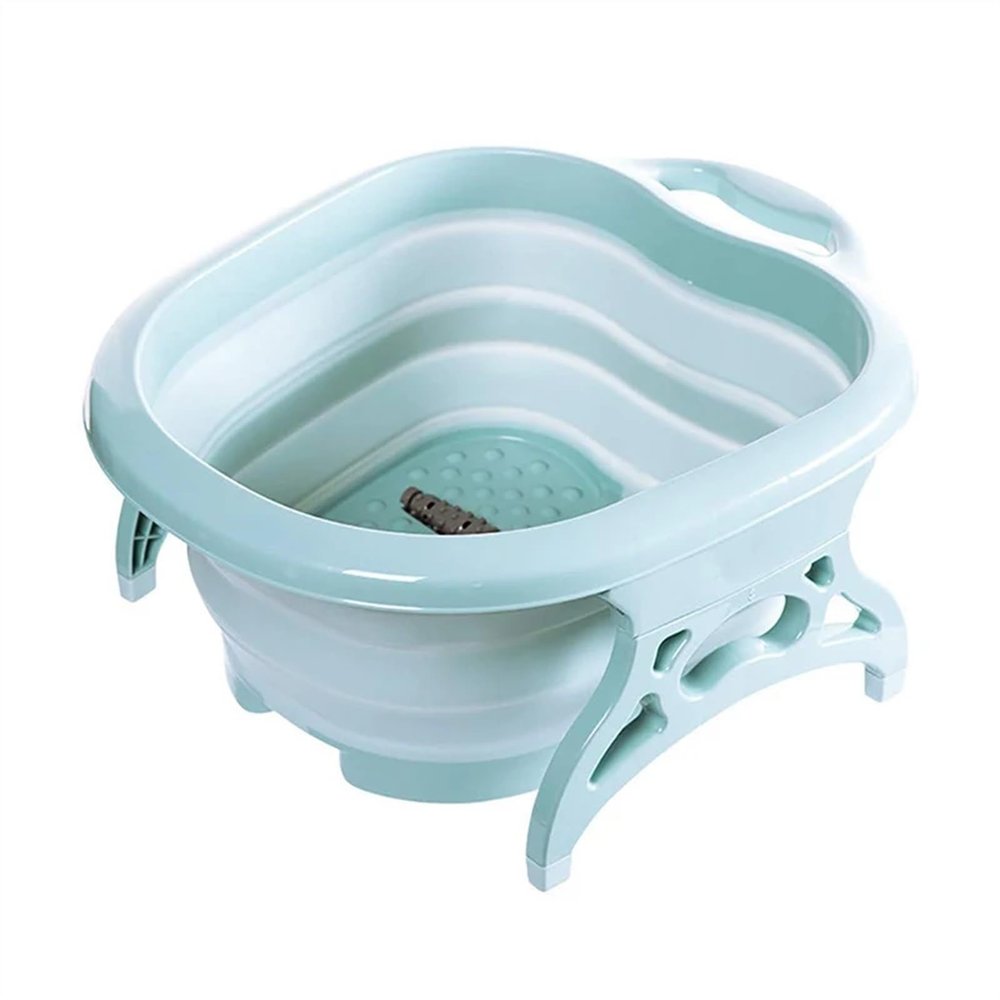 Bieqiair Portable Foot Basin Collapsible Foot Washing Basin Foot Spa Bucket Pedicure Bath Soaking Tub Travel Foldable Wash Basin(Sky Blue)