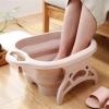 Bieqiair Portable Foot Basin Collapsible Foot Washing Basin Foot Spa Bucket Pedicure Bath Soaking Tub Travel Foldable Wash Basin(Sky Blue) view 4