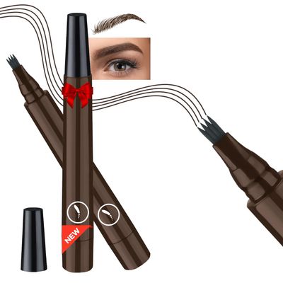 2025 New Magic Eyebrow Pencil, 3D Waterproof Microblading Eyebrow Pencil Contouring Pen for Perfect Brows, Get Natural, Fine Strokes with the 4-Tip Precise Brow Pen (A2 - Dark Brown)