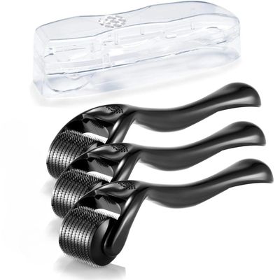 Boolavard Derma Roller Microneedle Roller for Face with 3 Different Size(0.2mm, 0.25mm, 0.3mm) Beard Roller, Hair Face Skin Micro Needle Face Roller Scalp Roller