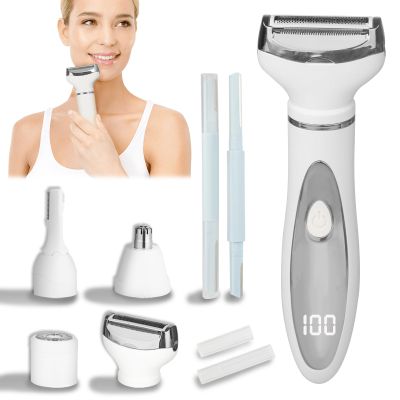 Women's Hair Removal System, Rechargeable Cordless Epilator with LCD Display, 4 Accessories