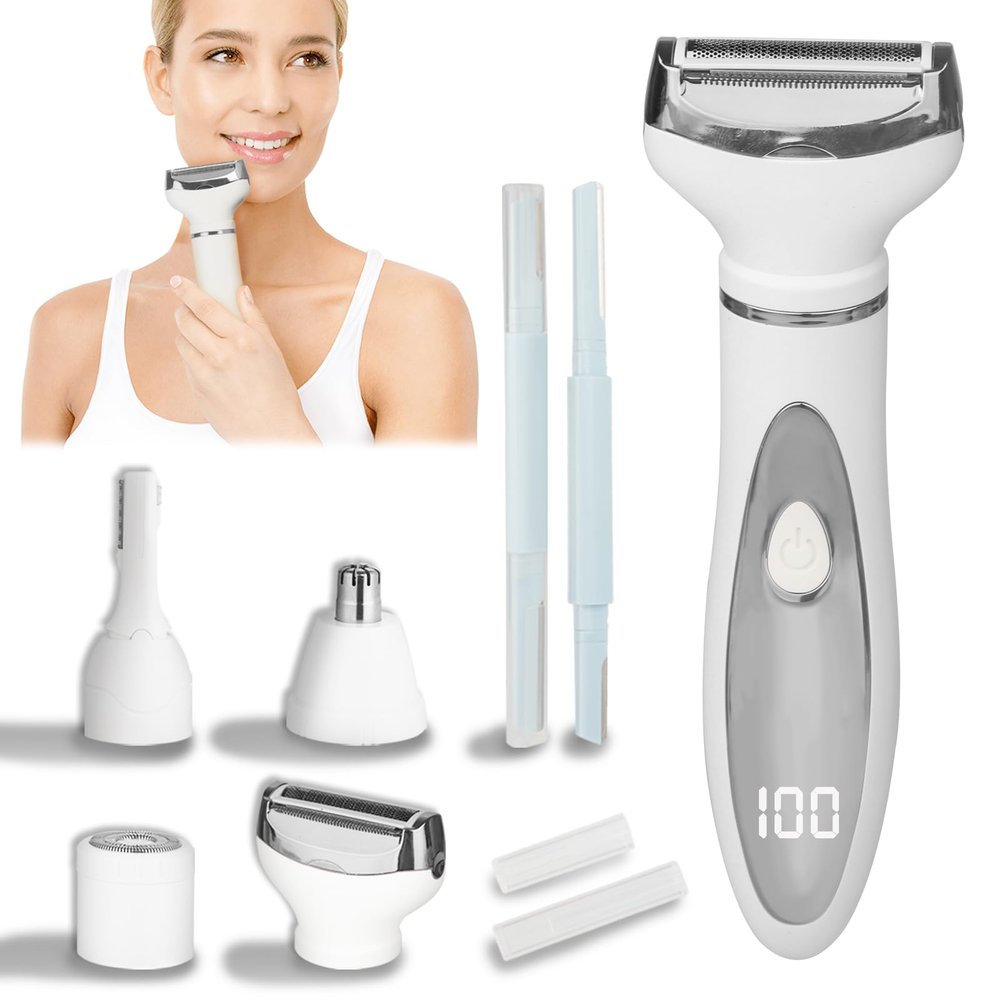Women's Hair Removal System, Rechargeable Cordless Epilator with LCD Display, 4 Accessories