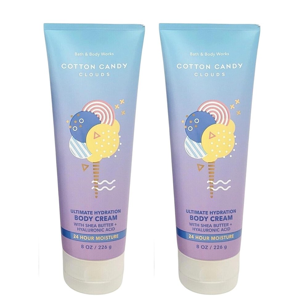 2 COTTON CANDY CLOUDS cream Ultimate Hydration Bath Body Cream 8 fl oz