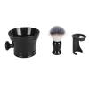 Nutriess Beard Lathering Brush 3 in 1 Soft Nylon Hair Removal with Quick Dry Foam Brush Stand and Bowl view 1