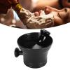 Nutriess Beard Lathering Brush 3 in 1 Soft Nylon Hair Removal with Quick Dry Foam Brush Stand and Bowl view 2