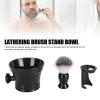 Nutriess Beard Lathering Brush 3 in 1 Soft Nylon Hair Removal with Quick Dry Foam Brush Stand and Bowl view 4