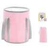 Bieqiair Foldable Basin Travel Camping Washbasin Bucket Fishing Folding Basin Foot Bath Sink Foot Soak Bag Multifunctional Bucket(Pink lidless) view 1