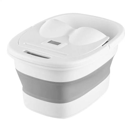 Bieqiair Foldable Foot Bath Massage Bucket with Lid Portable Basin Foot Soaking Bath Bucket Household Pedicure Bathtub with Phone Holder