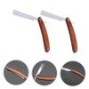 NOLITOY 2pcs Men Razor Vintage Style Shaving Cutters Wooden Handle Beard Shaver Head Shaver Eyebrow Trimmer view 3