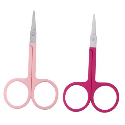 Baluue 2pcs Stainless Steel Eyebrow Scissors Practical Eyebrow Trimmers for Travel Home Use Lightweight Portable Beauty Tools for Beard Eyelash Care