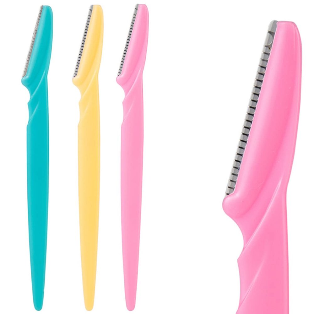 TOVINANNA 24pcs Stainless Steel Eyebrow Scraper Portable Facial Hair Trimmer Professional Beauty Tool Stylish Grooming Kit Random Color