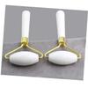 Baluue 1pc Natural White Jade Roller for Face Massage Lightweight Facial for Skin Care Reduces Puffiness and Relieves Migraines for Home Use and Travel view 2