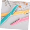 FRCOLOR 24pcs Stainless Steel Eyebrow Scraper Portable Plastic Facial Hair Trimmer Stylish Shaver Beauty Tool Random view 3