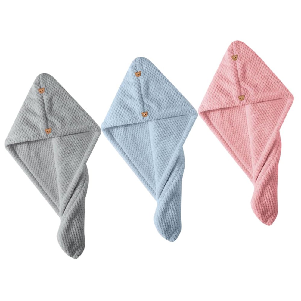 Baluue 3pcs Absorbent Hair Turban Quick Dry Hair Cap for Women Microfiber Towel Turban for Wet Plop Wrap Drying Wrap Hat