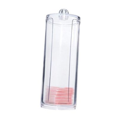 minkissy Acrylic Cotton Swab Box with Lid, round Large Capacity Portable