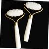 FOMIYES 3 Pcs Single Head Jade Roller Facial Massage Tool Face Shaping Massager Alloy Handle Portable view 3