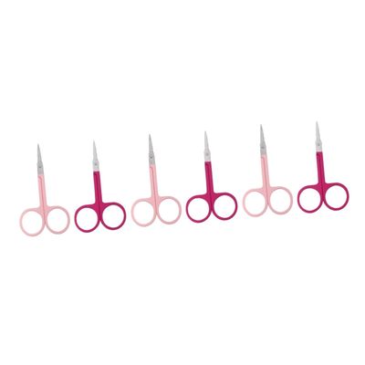 minkissy 6pcs Eyebrow Trimming Tools Stainless Steel Scissors for Precise Grooming Portable Design for Eyebrow Nose Hair and Facial Hair Care for Home and Travel Use