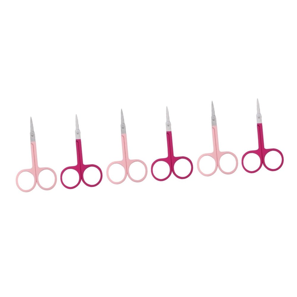 minkissy 6pcs Eyebrow Trimming Tools Stainless Steel Scissors for Precise Grooming Portable Design for Eyebrow Nose Hair and Facial Hair Care for Home and Travel Use