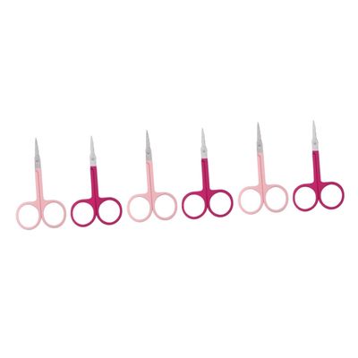 FOMIYES 6pcs Professional Men Eyebrow Trimmer Stainless Steel Hair Comb Scissors for Brows Straight Tip Grooming Tool