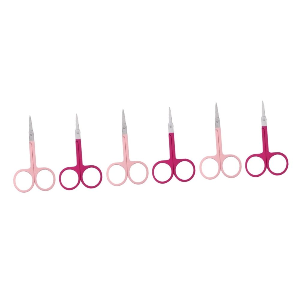 FOMIYES 6pcs Professional Men Eyebrow Trimmer Stainless Steel Hair Comb Scissors for Brows Straight Tip Grooming Tool