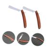 NOLITOY 2pcs Razor Men Shaving Tool Vintage Style Double Edge Razor Blade Wood Handle Safe view 3