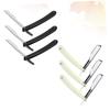 Didiseaon 6pcs Manual Beard Shaver for Men Safe Hair Salon Razor Holder White Black No Cutting Tool for Precise Grooming and Eyebrow Shaving view 3