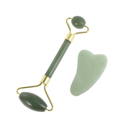 Baluue Jade Facial Scraping Plate and Roller Set Care Tool for Facial Massage and Relaxation for and Wellness Routine