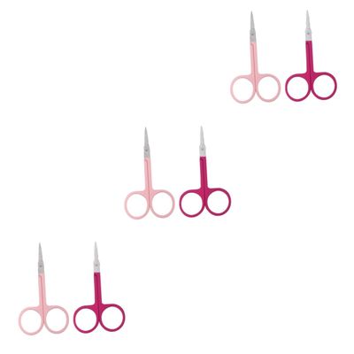 NOLITOY 6pcs Stainless Steel Eyebrow Scissors and Trimmers Portable Eyebrow Shaper for Precise Grooming for Beard and Eyelashes Easy to Use Beauty Tool