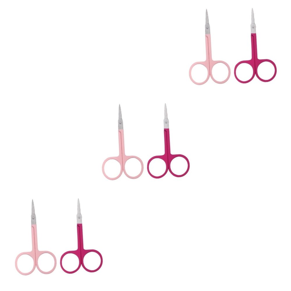NOLITOY 6pcs Stainless Steel Eyebrow Scissors and Trimmers Portable Eyebrow Shaper for Precise Grooming for Beard and Eyelashes Easy to Use Beauty Tool