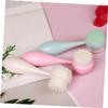 NOLITOY 3pcs Silicone Face Brush for Deep Cleansing Gentle Facial Scrubber for Skin Care Dual-Sided Manual Cleansing Tool White Blue and Pink for Removing Dirt Blackheads and Makeup view 4