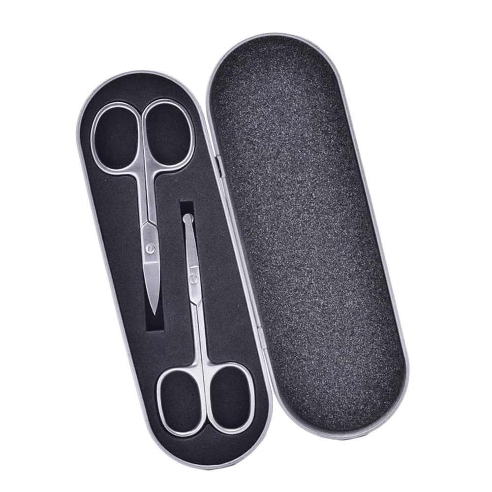 Didiseaon 2pcs Stainless Steel Eyebrow Nose Hair Scissors Set Precision Trimmer with Rounded Tips for Safe Grooming Men and Women Personal Care