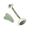 FRCOLOR Skin Care Massager Tool Set Jade Face Massager Roller and Scraping Plate Natural for Muscle Adhesions and Scarring view 1