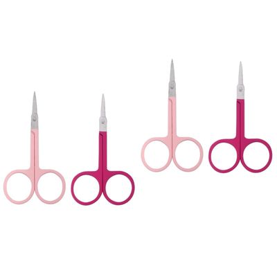 minkissy 4pcs Stainless Steel Eyebrow Scissors and Trimmers Portable Beauty Tool for Eyebrow Beard and Eyelash Grooming Easy to Use and Convenient for Travel