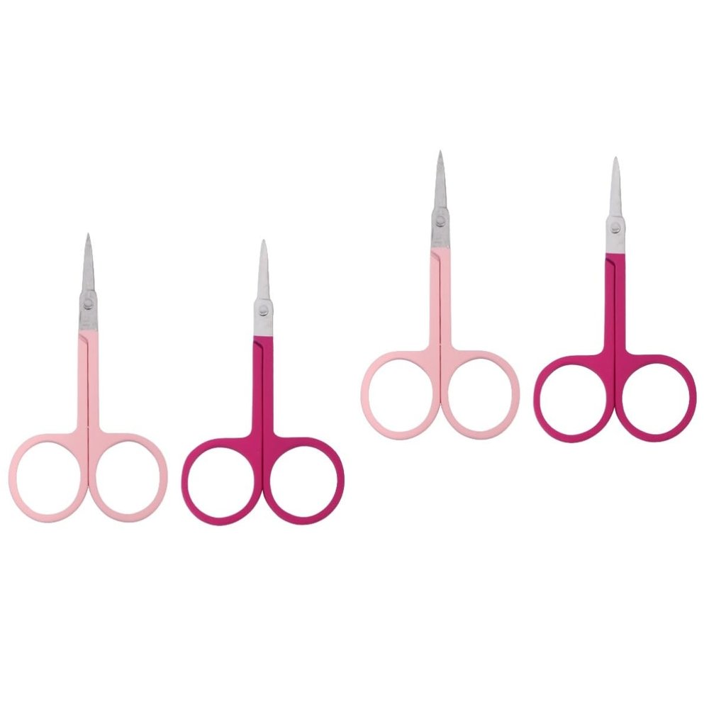 minkissy 4pcs Stainless Steel Eyebrow Scissors and Trimmers Portable Beauty Tool for Eyebrow Beard and Eyelash Grooming Easy to Use and Convenient for Travel