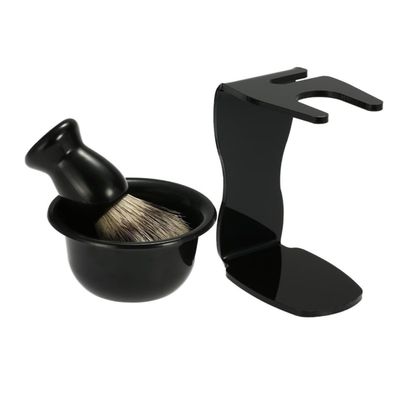 FRCOLOR Ganized Shaving Stand Set Shave Brush Kits Acrylic Stand Bowl for Gentle Shaving