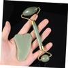 FOMIYES Jade Face Massage Roller and Scraping Plate Set Natural Skin Care Tool for Facial Massage Reducing Tension and Scarring Includes Box for Easy Storage view 2