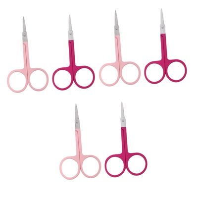 Didiseaon 6pcs Stainless Steel Eyebrow Trimmers Curved Scissors Tool for Eyebrow Grooming and Facial Hair Removal Lightweight and Easy to Use for Home Travel