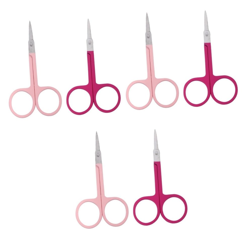 Didiseaon 6pcs Stainless Steel Eyebrow Trimmers Curved Scissors Tool for Eyebrow Grooming and Facial Hair Removal Lightweight and Easy to Use for Home Travel