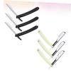 FOMIYES 6pcs Manual Beard Razor Holder for Men Traditional Shaving Tool for Hair Salon and Personal Use Includes White and Black Holders Included view 3