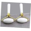 Didiseaon 1pc Natural White Jade Facial Massager Gua Tool for Face Neck Skin Care Massage Roller Beauty Tool for Redness Puffiness Relief view 4