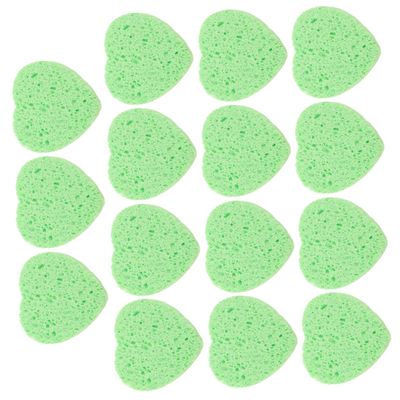 ASAKKURA 15pcs Heart Shaped Facial Sponges Compressed Makeup Remover Pads Reusable Face Cleansing Gentle Exfoliating for Sensitive Skin
