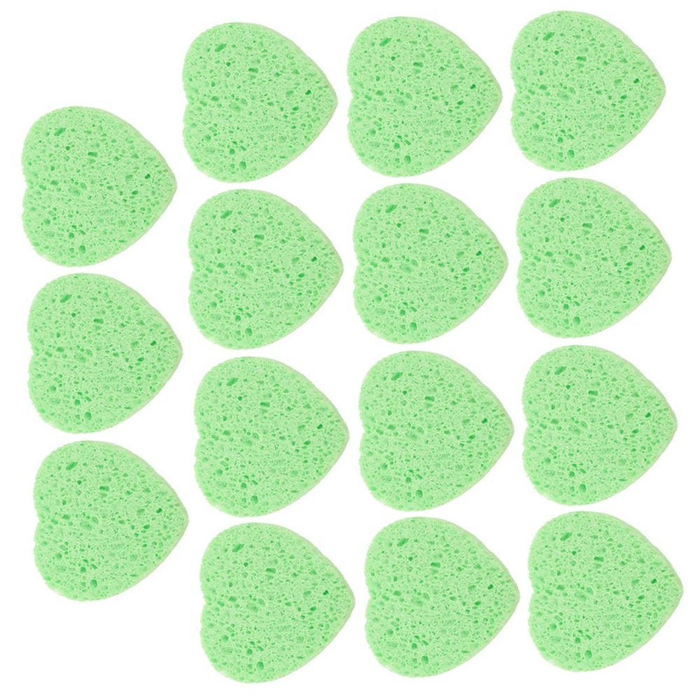ASAKKURA 15pcs Heart Shaped Facial Sponges Compressed Makeup Remover Pads Reusable Face Cleansing Gentle Exfoliating for Sensitive Skin