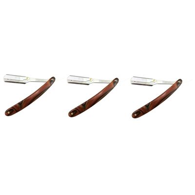 Didiseaon 3pcs Razor Metal Shaving Razor for Men Safe for Beard Sideburns Short Fine Hair
