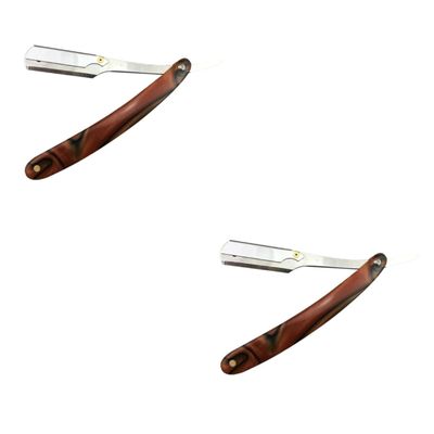 Didiseaon 2pcs Style Vintage Barber Steel Razors Manual Men's Shaving Accessories Straight Razors for Beard Hair