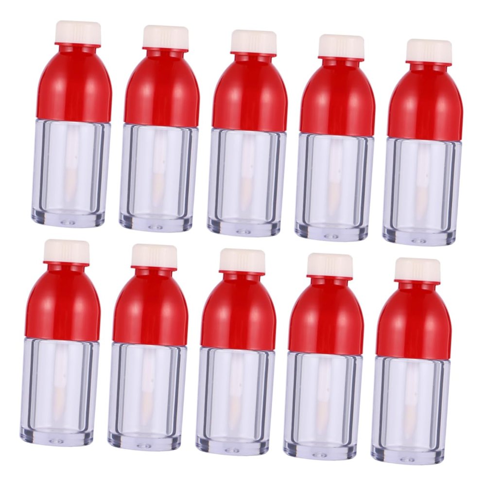 MUSISALY 1bag Gloss Lip Stain Containers Empty Lip Gloss Bottles Plastic for Women Female Red