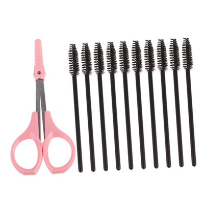 NOLITOY 1set Eyelash Trimming Tool Set Stainless Steel Scissors and Eyelash Applicators for Precision Makeup Application and Eyebrow Shaping Beauty Tools for