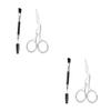 Baluue 4pcs Complete Eyebrow Kit Brush Comb Scissors Women Grooming Tools Easy to Use Maintain Brows view 1