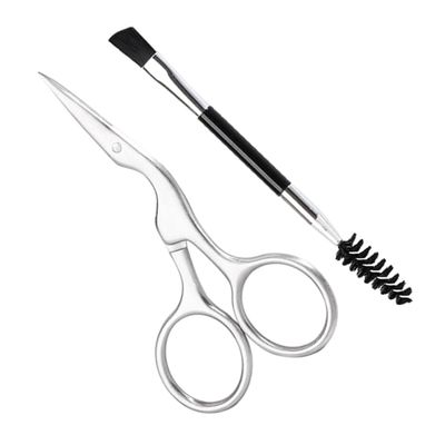 FRCOLOR 2pcs Eyebrow Grooming Set Precision Brow Scissors and Brush Comb for Women Nose Hair Trimming Tool Durable Beauty Essentials for Daily Use